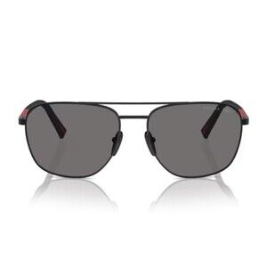 Prada Linea Rossa Ps 54Zs Pilot-Shape Matte Black Metal Sunglasses - NWT